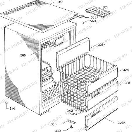 Взрыв-схема холодильника Zanussi Z612VF - Схема узла Housing 001